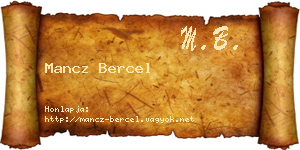 Mancz Bercel névjegykártya